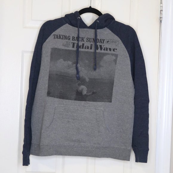 Taking Back Sunday Tidal Wave Grey + Navy Hoodie S - Picture 1 of 3